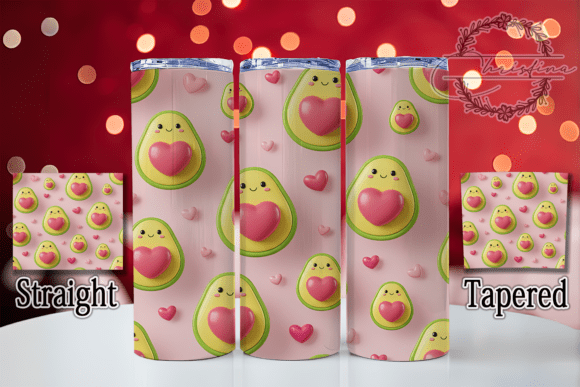 3D Avocado Heart Tumbler: A Stylish Design Asset