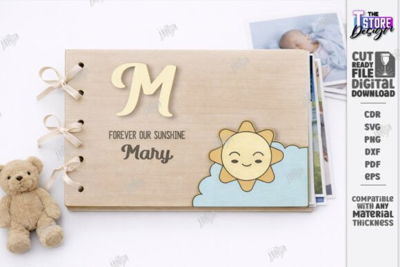 3D Baby Photo Album Laser Cut Covers