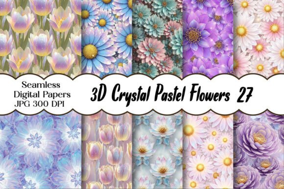 3D Crystal Pastel Flowers Digital Paper: A Guide to Flawless Creative Execution