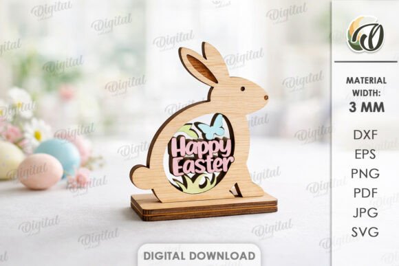 3D Easter Stand Decoration Laser Cut Design