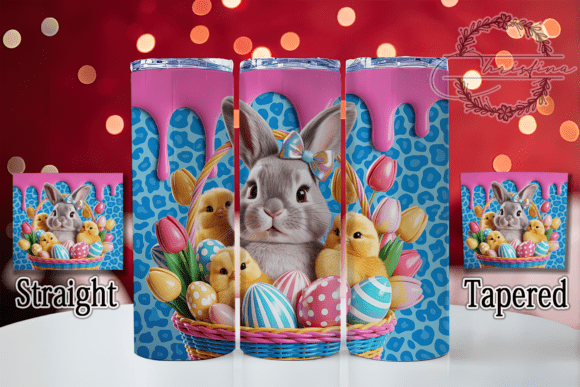 3D Floral Easter Bunny Tumbler Design