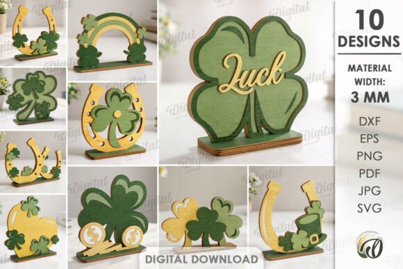 3D Lucky Shamrock Decors Bundle Laser: Unlocking Creative Potential for St. Patrick's Day