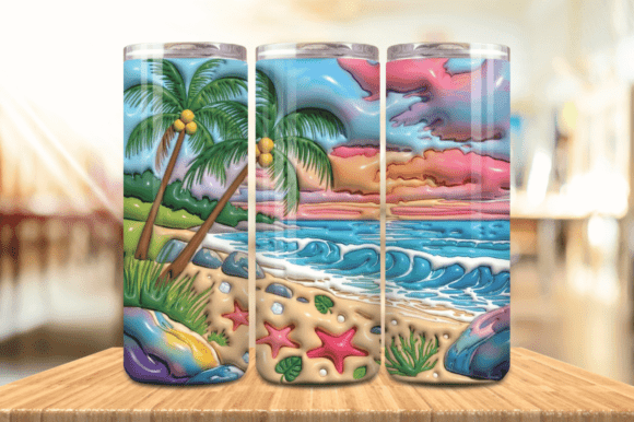 3D Puff Summer Beach Scene Tumbler Wrap: A Guide to Vibrant Sublimation Designs
