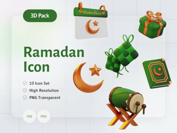 3D Ramadan Icon: Elevating Your Islamic Celebration Designs