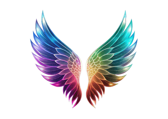 Beautiful Colorful Wings 3d Rendering PNG: The Ultimate Asset for Creative Designers