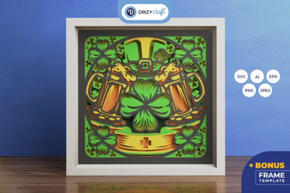 Cheers to Luck St Patricks 3D Shadow Box: A Layered Paper Craft Experience