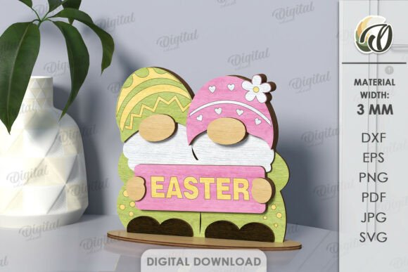 Elevating Seasonal Decor with the 3D Easter Gnome Laser Cut Design