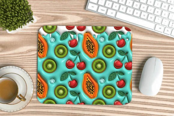 Evaluating the 3D Puff Fruits Summer Mouse Pad PNG for Custom Sublimation Projects