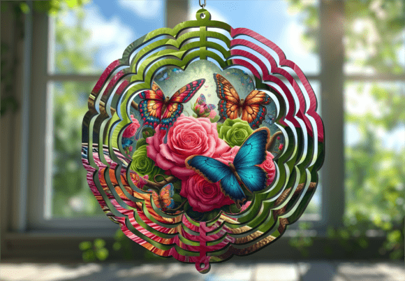 Floral Rose Butterfly 3D Wind Spinner: Transforming Outdoor Spaces with Motion and Elegance