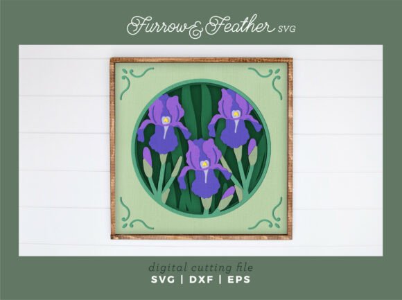 Iris 3D Shadowbox - Flower SVG: A Guide to Crafting Depth and Detail