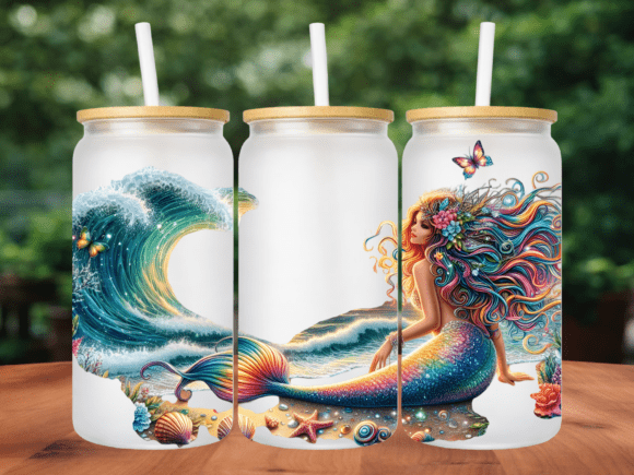 Mermaid Ocean Wave 3D 16oz Tumbler Wrap