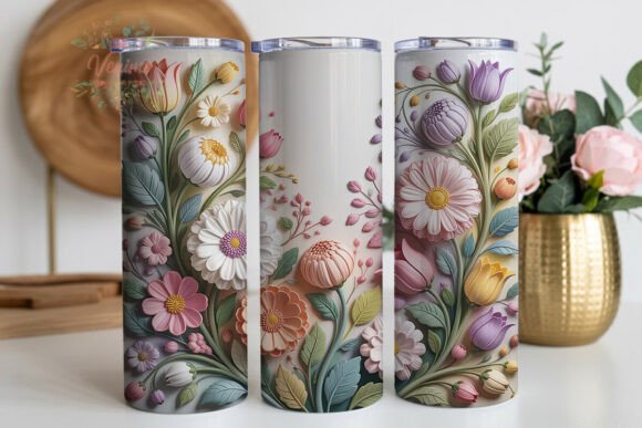 Pastel 3D Floral 20oz Tumbler Wrap: A Guide to Flawless Customization