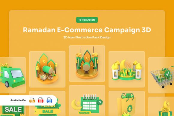 Ramadan E-Commerce 3D Campaign Icons: Elevating Seasonal Digital Marketing