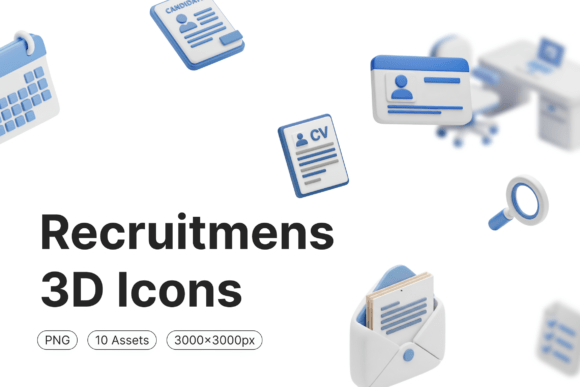 Recruitment 3D Icons: Elevating HR Visuals for the Modern Era