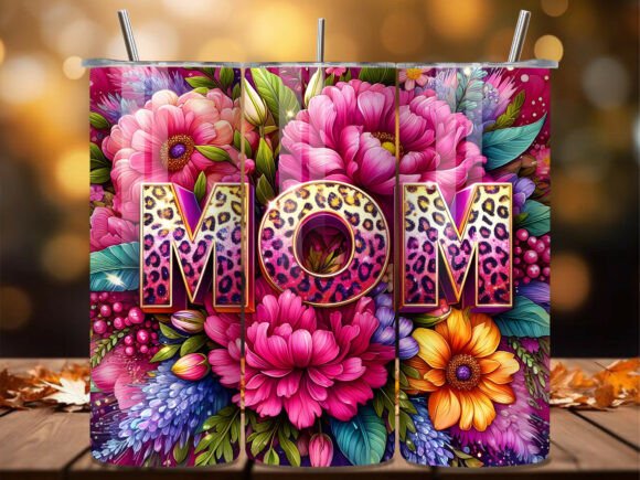 Transform Your Craft with the 3D Pink Floral Leopard Mom Tumbler Wrap