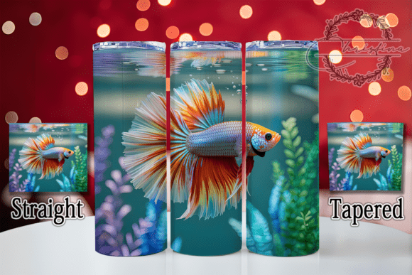 Transform Your Drinkware with the 3D Vibrant Rainbow Betta Tumbler Design
